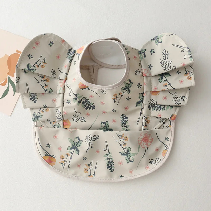 Soft PU Baby Infant Bibs With Pocket Dining Bib