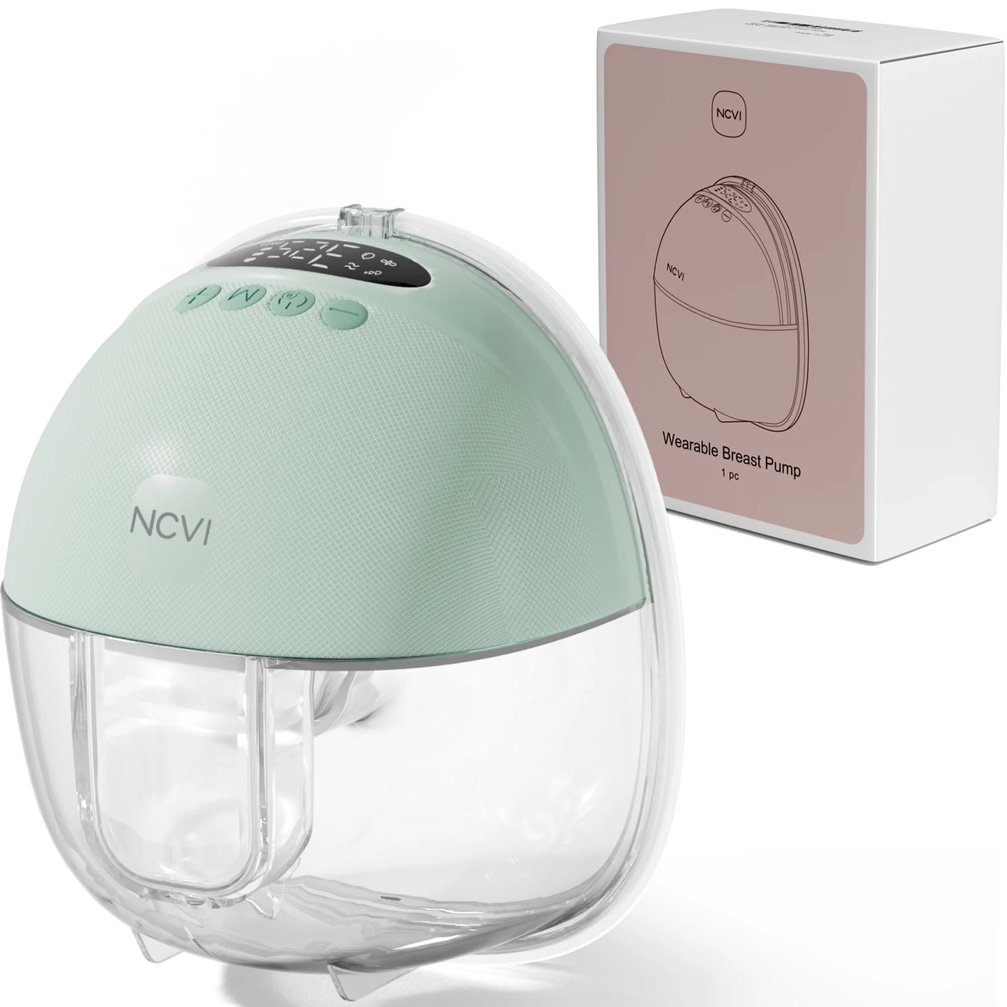 NCVI Electric Breast Pump,Wearable for Breastfeeding,Hands-Free, 4 Modes 9 Levels, 3 Flange Sizes(19/21/24mm), Smart Display