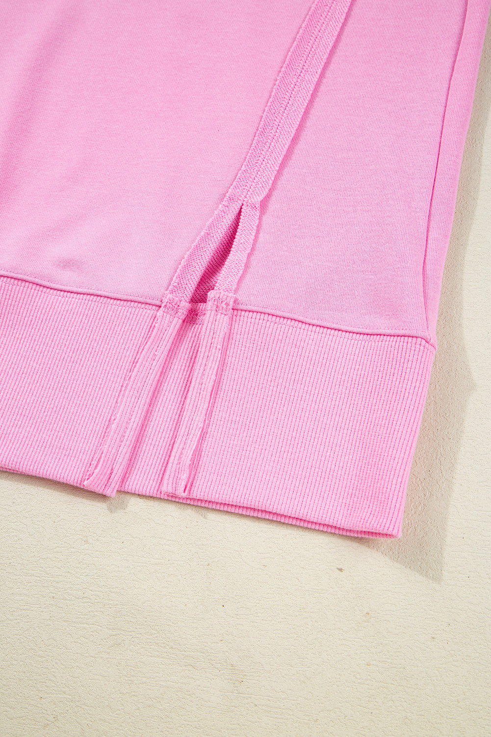 Pink Bow Sequin XOXO Letter Graphic Exposed Seam Sweatshirt