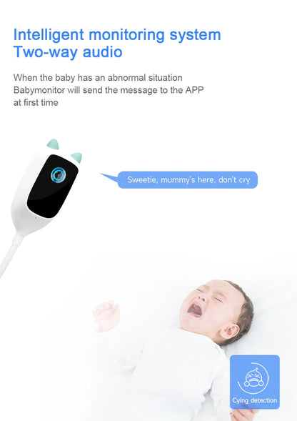 4MP WiFi indoor high-definition crying detection Video baby monitor full-color night vision 360 degree rotating network camera