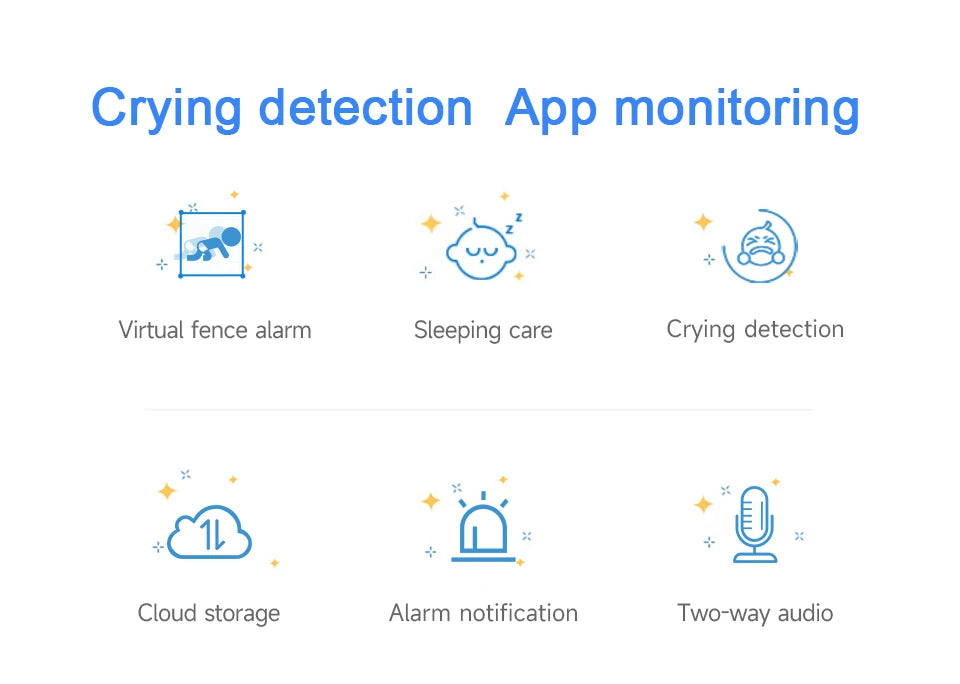 4MP WiFi indoor high-definition crying detection Video baby monitor full-color night vision 360 degree rotating network camera