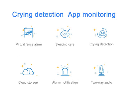 4MP WiFi indoor high-definition crying detection Video baby monitor full-color night vision 360 degree rotating network camera