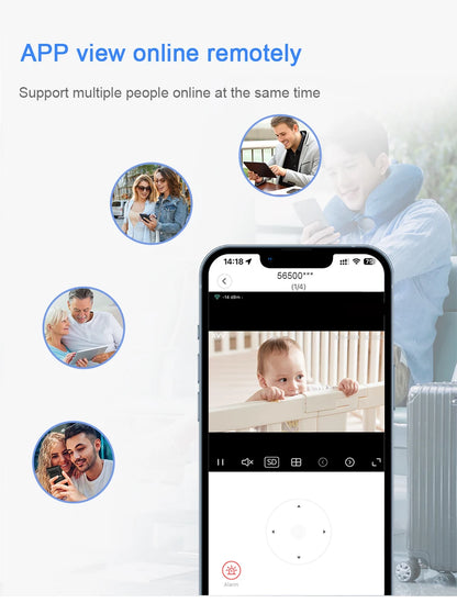 4MP WiFi indoor high-definition crying detection Video baby monitor full-color night vision 360 degree rotating network camera