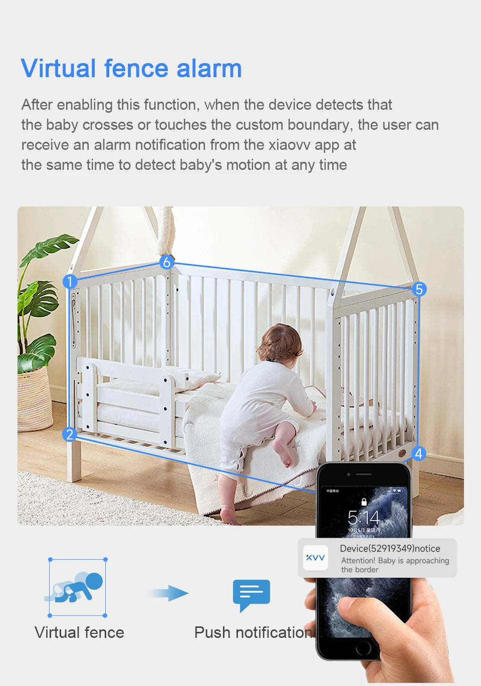 4MP WiFi indoor high-definition crying detection Video baby monitor full-color night vision 360 degree rotating network camera