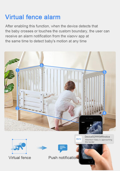 4MP WiFi indoor high-definition crying detection Video baby monitor full-color night vision 360 degree rotating network camera