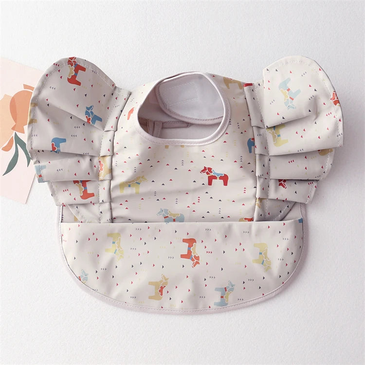 Soft PU Baby Infant Bibs With Pocket Dining Bib