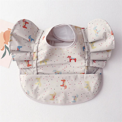 Soft PU Baby Infant Bibs With Pocket Dining Bib