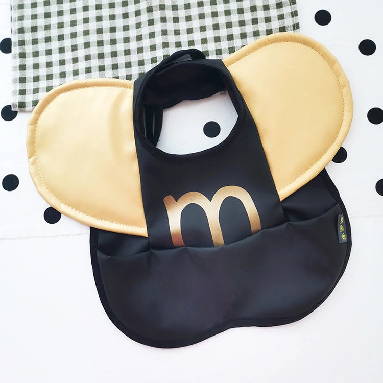 Soft PU Baby Infant Bibs With Pocket Dining Bib