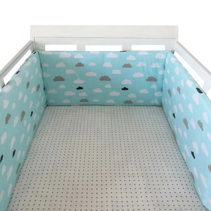 Nordic Stars Baby Bed Thicken Bumpers Zipper Design One-piece Crib Around Cushion Cot Protector Pillows 200*30 CM