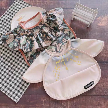 Soft PU Baby Infant Bibs With Pocket Dining Bib