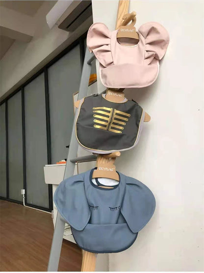 Soft PU Baby Infant Bibs With Pocket Dining Bib