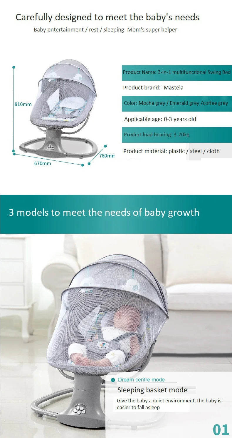 baby bed Luxury cradles baby swing electric