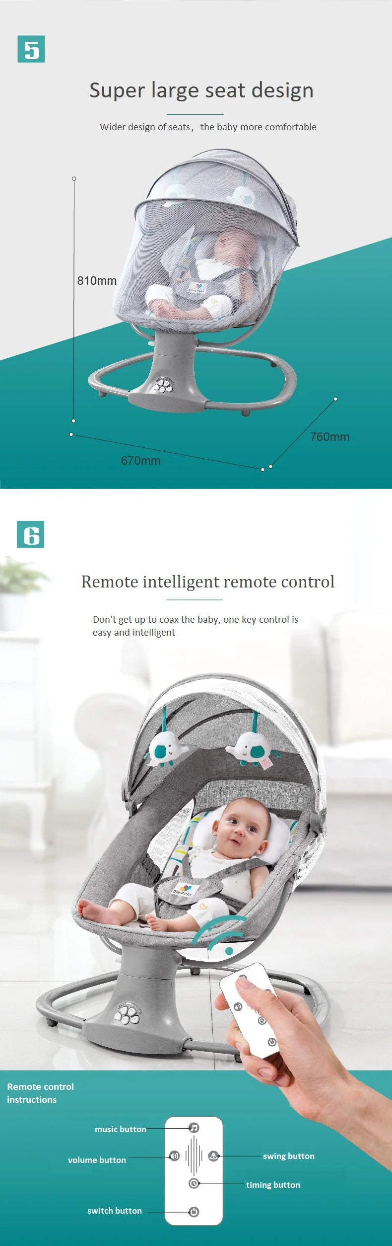 baby bed Luxury cradles baby swing electric Infant crib baby bed newborn baby swing electric electric rocking chair for baby