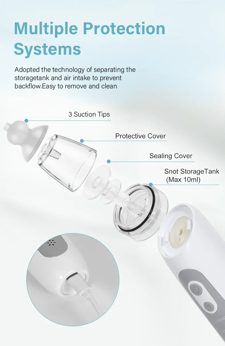 2025 New Pattern Baby Electric Nasal Aspirator Charging Version Newborn Baby Nasal Aspirator Suck Out Prevent Nasal Congestion