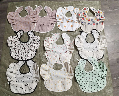 Soft PU Baby Infant Bibs With Pocket Dining Bib