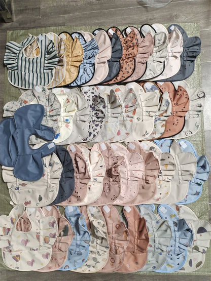 Soft PU Baby Infant Bibs With Pocket Dining Bib