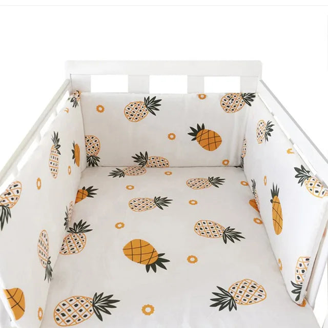Nordic Stars Baby Bed Thicken Bumpers Zipper Design One-piece Crib Around Cushion Cot Protector Pillows 200*30 CM