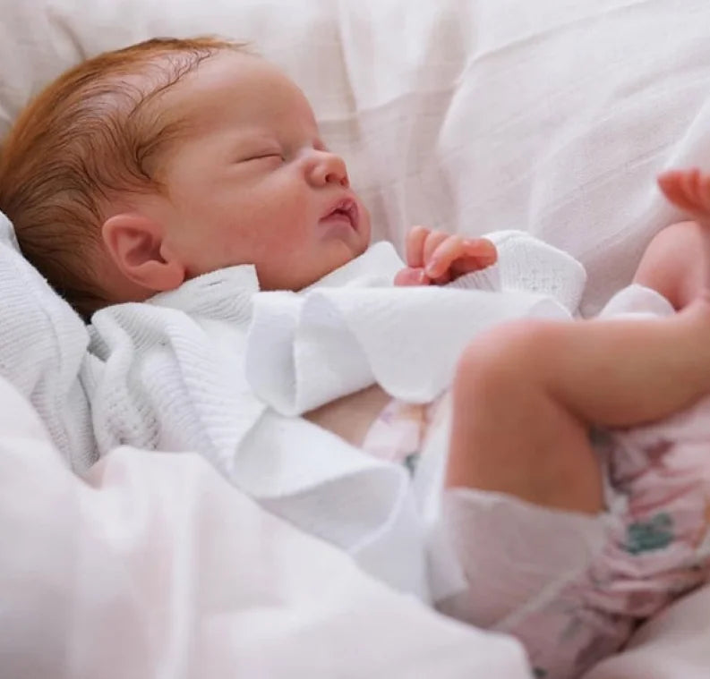 NPK 18inch Reborn Doll Kit Charlotte with Bent Legs Unfinished Sleeping Newborn Baby Parts with Body