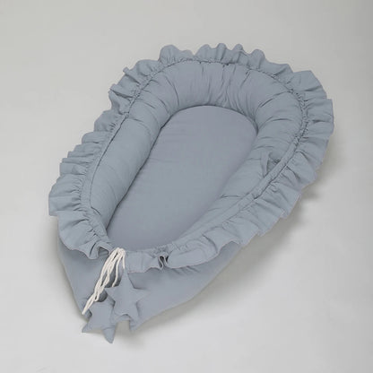 Baby Nest Ruffle Baby Bassinet For Newborns Travel Bed Stars Design Portable Lounger Cotton Toddler Crib Breathable Sleep Nest