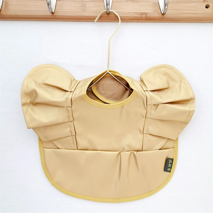 Soft PU Baby Infant Bibs With Pocket Dining Bib