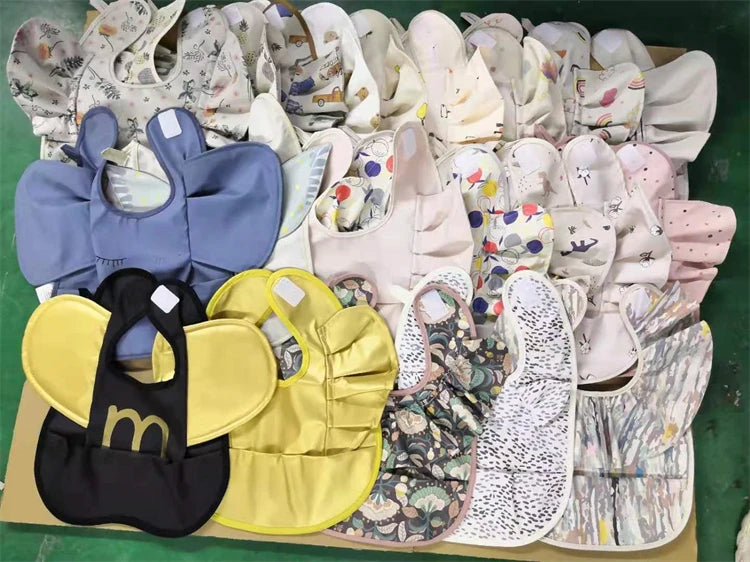 Soft PU Baby Infant Bibs With Pocket Dining Bib