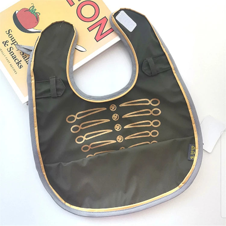 Soft PU Baby Infant Bibs With Pocket Dining Bib
