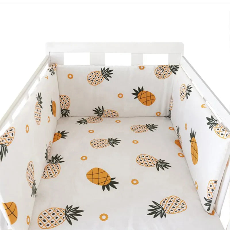 Nordic Stars Baby Bed Thicken Bumpers Zipper Design One-piece Crib Around Cushion Cot Protector Pillows 200*30 CM