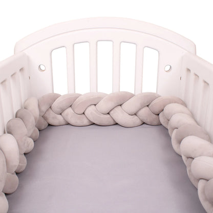  1M/2M/3M/4M Knot Braid Baby Bed Bumper Infant Cradle Protector Plush Pillow Cushion Crib Anti-collision Room Decor