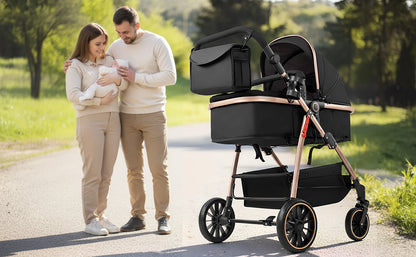 3 in 1 Baby Stroller Prams Lightweight Stroller Compact Foldable Stroller Newborn Stroller Travel System Pushchair Baby Buggy