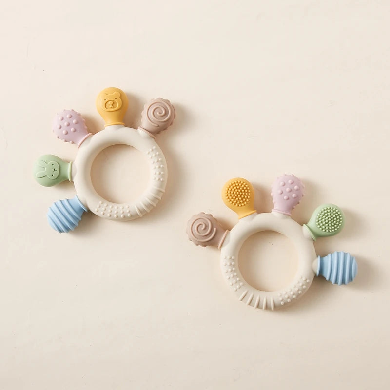 1pc Silicone Teether Baby 0 12 Months Teething Toys 