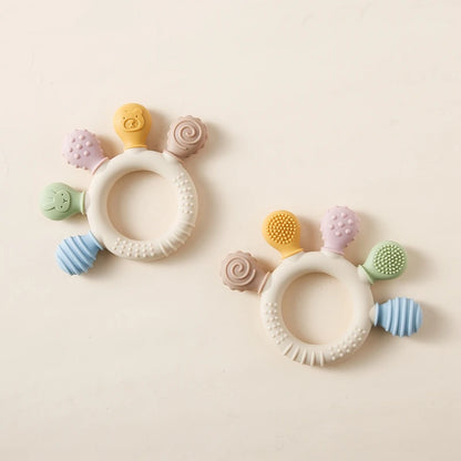 1pc Silicone Teether Baby 0 12 Months Teething Toys 