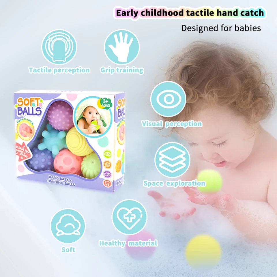 Baby Toys Hands Touch Ball Sensory Toy Infant rattle Massage Kawaii Soft Ball Tactile Developing For Babies игрушки для детей