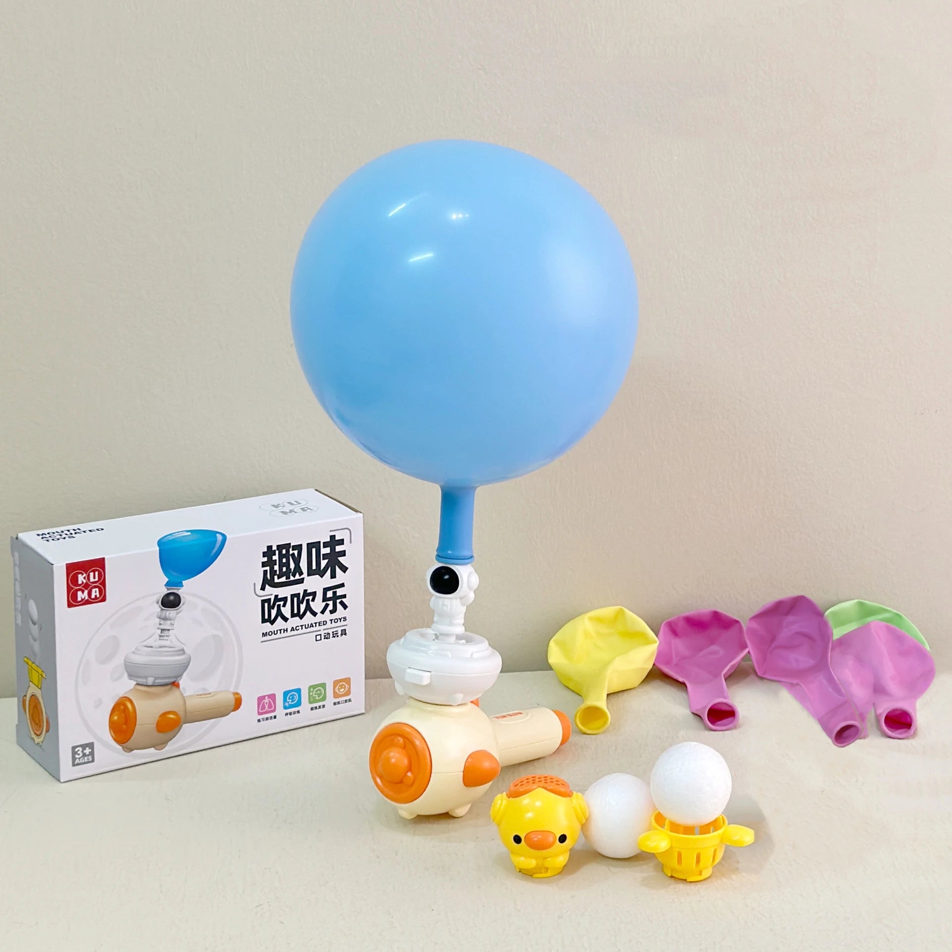 Montessori Toy for Kids with Whistle Ball Blowing Floating Blow Pipe Ball Three in One Sensory Fine Motor Skills Educational Toy by Baby Paradise