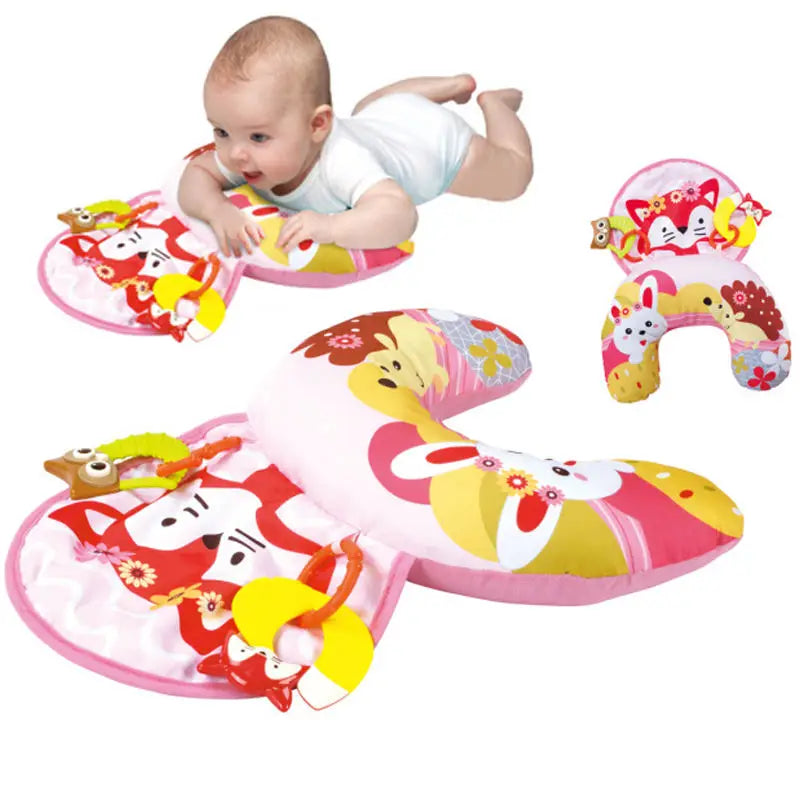 Montessori High Contrast Sensory Toys Baby Pillow Tummy Time Toy Newborn Head-up Training Pillow Teether Rattles 0 6 12 Months