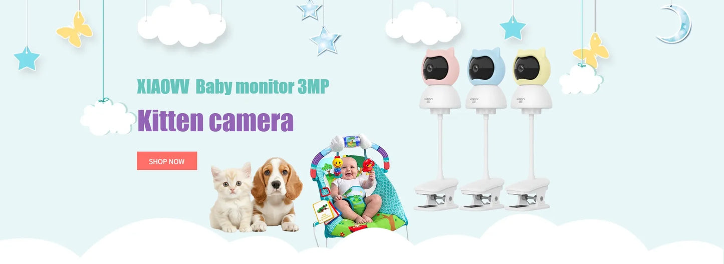 4MP WiFi indoor high-definition crying detection Video baby monitor full-color night vision 360 degree rotating network camera