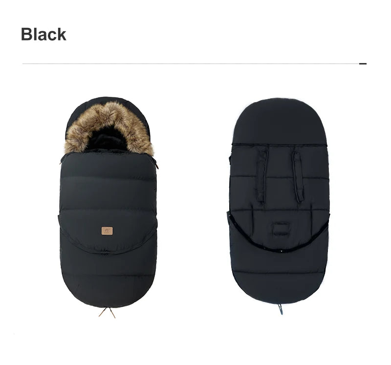 Winter Windproof Fur Collar Removable 2 Styles Footmuff 0-36 Months For Cart  Newborn