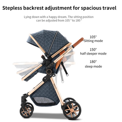 Baby Stroller 3 in 1 Newborn Baby Carriage Lightweight Newbaby Car Travel Pram For Newborn Baby High Landscape Stroller Baby
