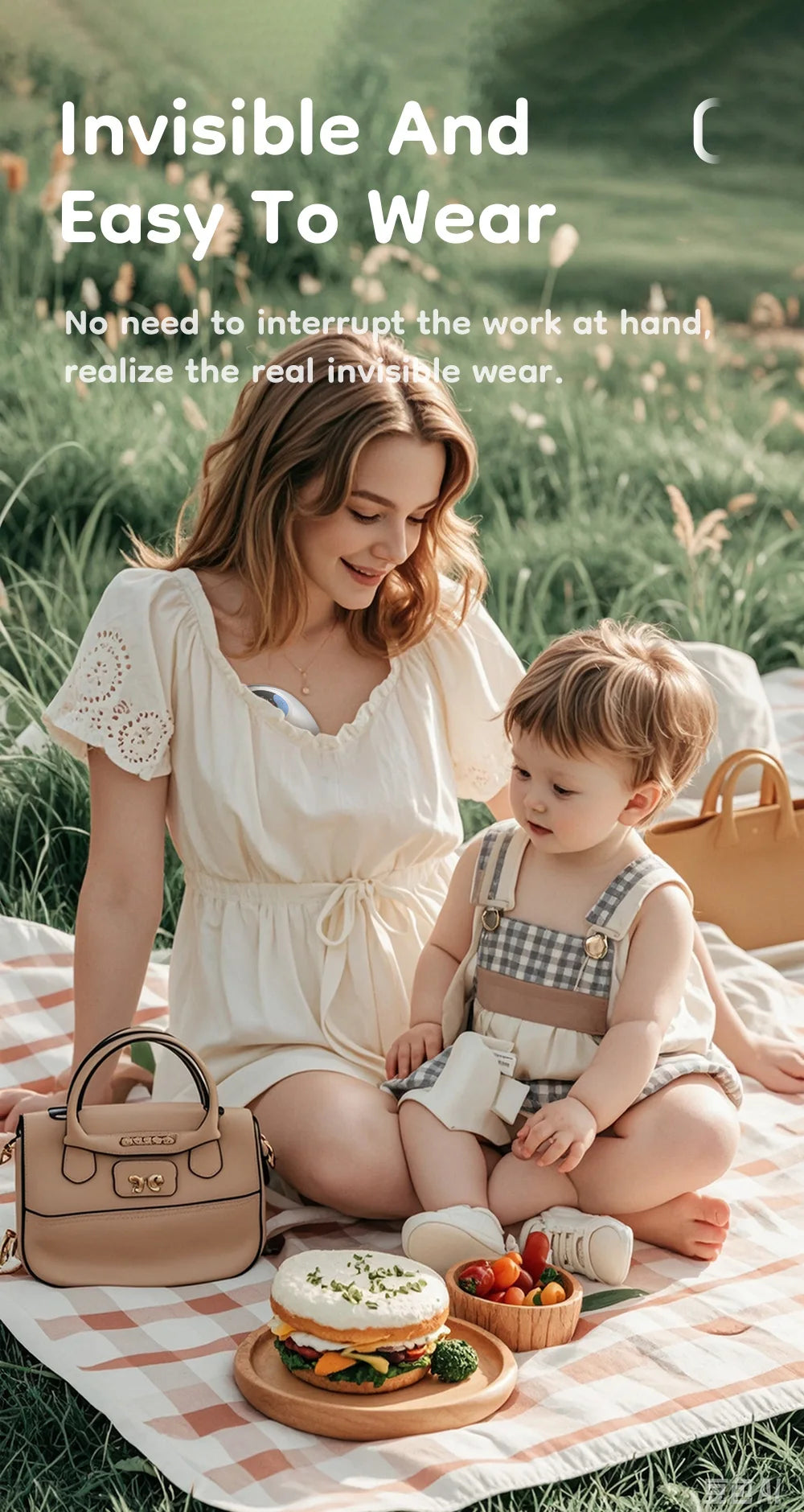 Wearable Breast Pump Hands Free Electric Breast Pumps Comfort Milk Collector Lightweight with LED Display 4 Modes & 36 Levels