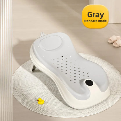 Baby Temperature-Sensing Bath Rack, Reclining/Lying Design, Universal For Bathtubs, Non-Slip Pad, Suitable For Newborns.