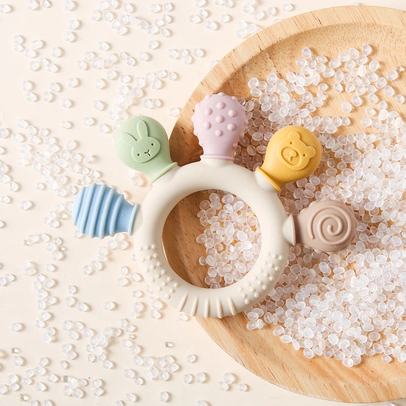 1pc Silicone Teether Baby 0 12 Months Teething Toys 