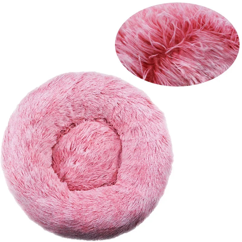 40-90cm 6 Sizes Round Pet Bed for Large Dog Bed Super Soft Cat Bed Plush Dog House for Medium Dog House Winter Warm Sleeping