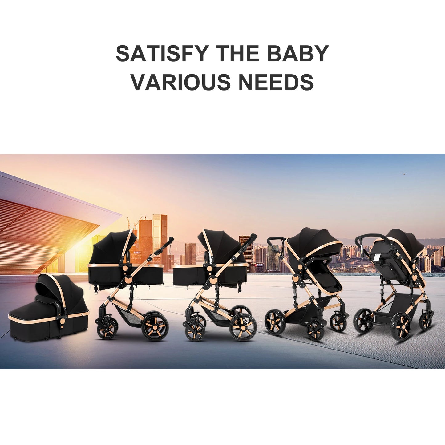 Baby Stroller 3 in 1 Newborn Baby Carriage Lightweight Newbaby Car Travel Pram For Newborn Baby High Landscape Stroller Baby