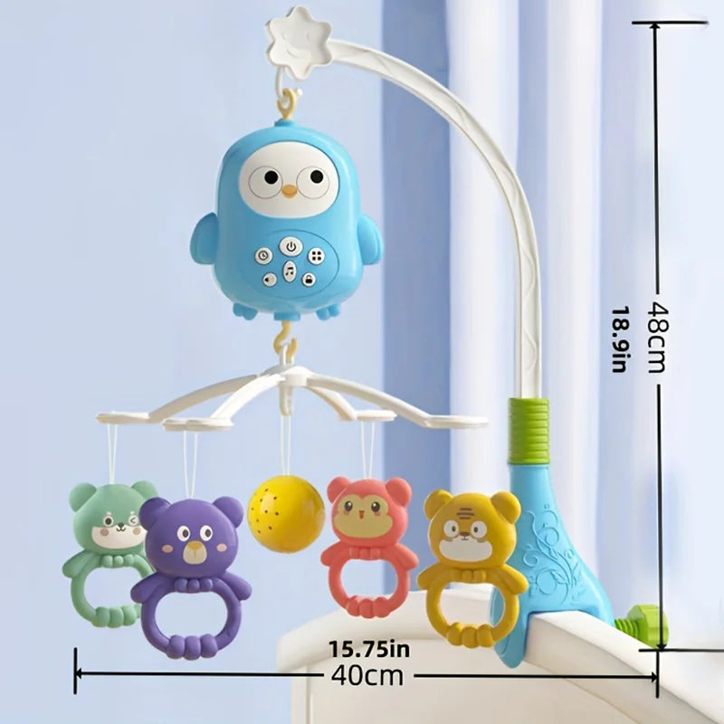 360° Musical Baby Crib Mobile Rotating Night Light Bed Bell Toy Four Speed Timming Hanging Infant Newborn Rattle Bedside Gift