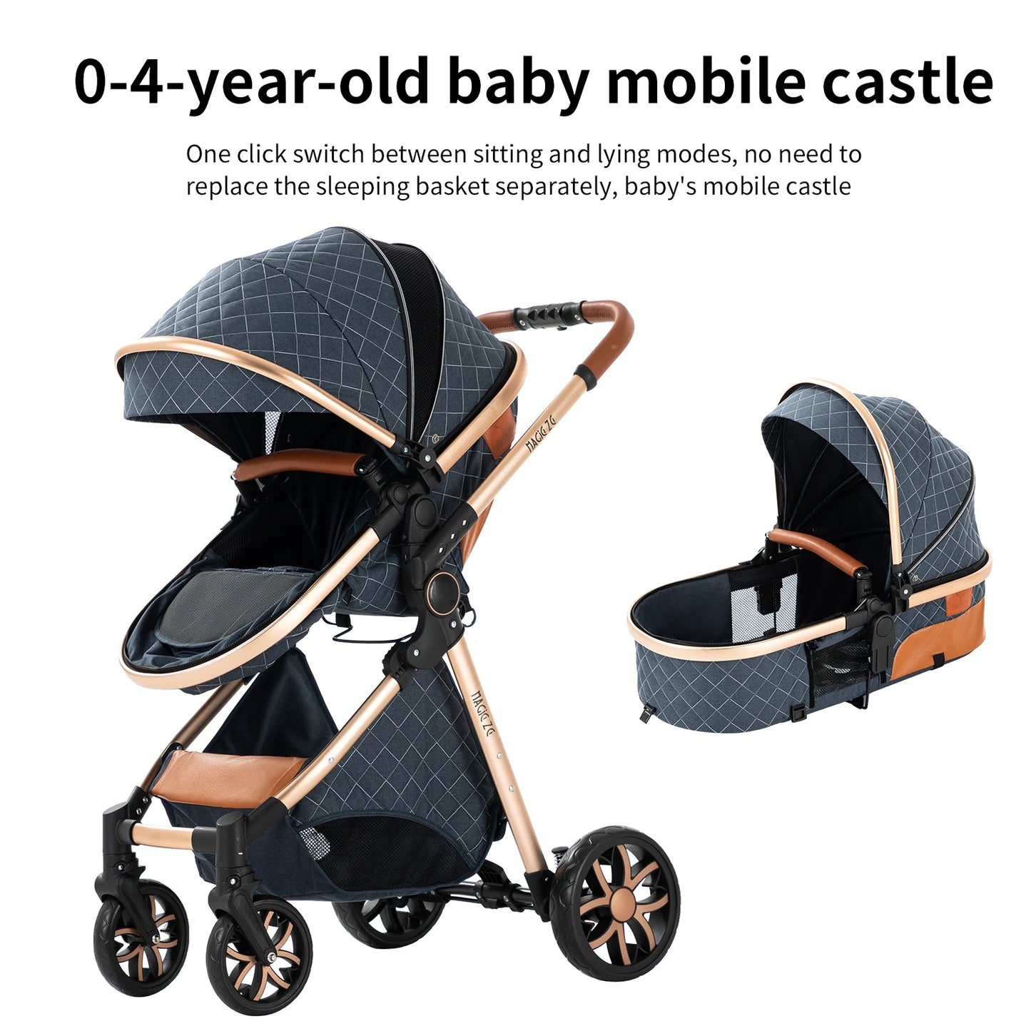 3-in-1 Baby Stroller Baby High Landscape Lightweight