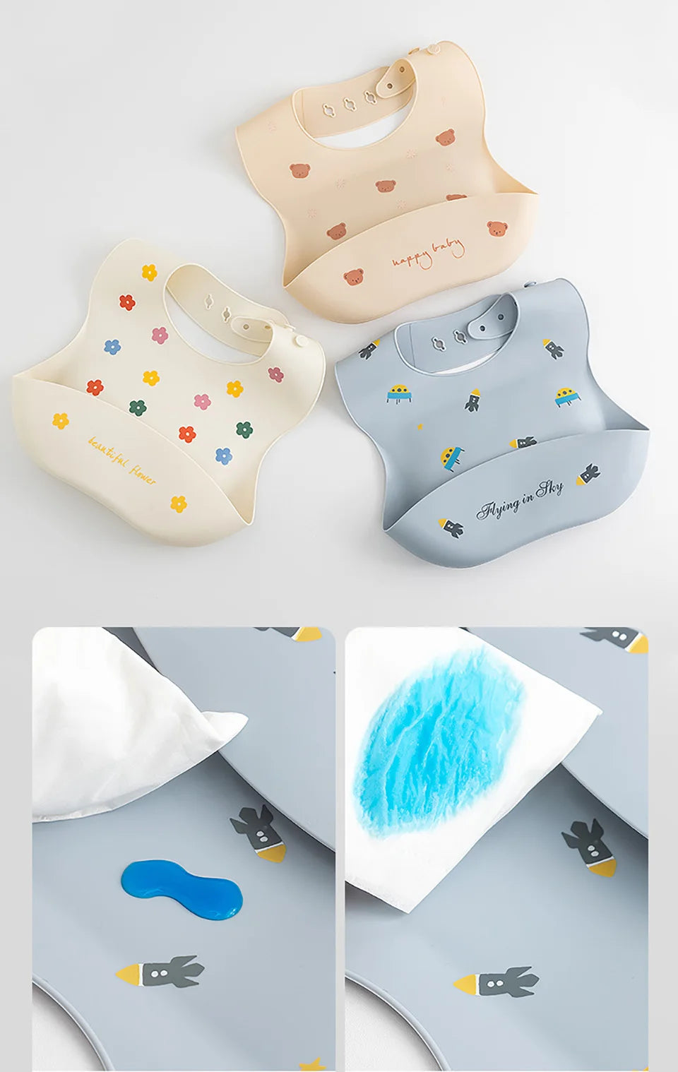 Waterproof Bibs For Kids Feeding Baby Eating