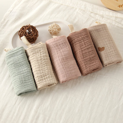 5Pcs Baby Cotton Washcloth Newborn Burp Cloth Square Towels 6-Layer Pure Cotton Soft Absorbent Gauze Cotton Baby Towels