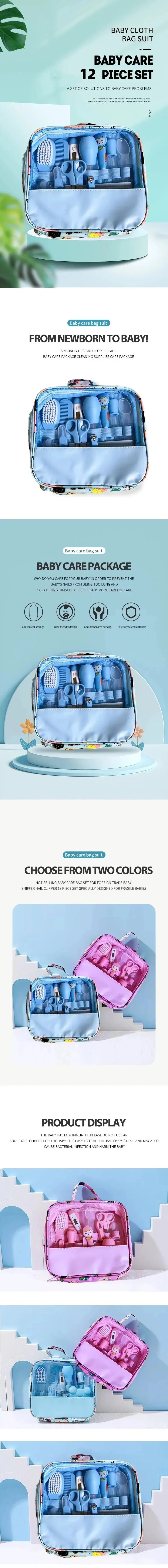 12 PCs Baby Care Kit Kids Hair Nail Healthcare Thermometer