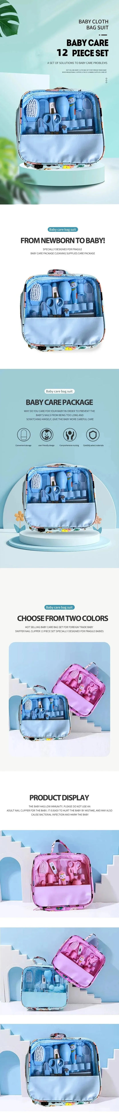 12 PCs Baby Care Kit Kids Hair Nail Healthcare Thermometer