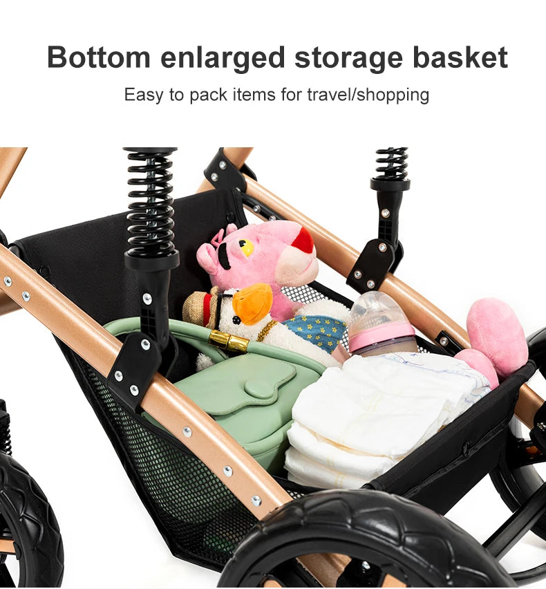 3 in 1 Baby Stroller Prams Lightweight Stroller Compact Foldable Stroller Newborn Stroller Travel System Pushchair Baby Buggy
