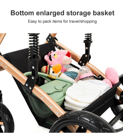 3 in 1 Baby Stroller Prams Lightweight Stroller Compact Foldable Stroller Newborn Stroller Travel System Pushchair Baby Buggy